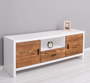 Comoda TV cu 2 usi si 1 sertar Ohanna lemn masiv + mdf, 160 x 40 x 60 cm
