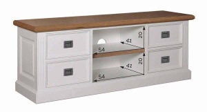 Comoda TV Harmony Oak cu 4 sertare, 160 cm - Img 3