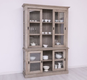 Corp Vitrina Provance din lemn masiv cu 6 usi culisante 151 cm - Img 3