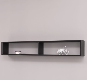 Etajera de perete living Piannova mdf vopsit negru, 150 x 20 x 25 cm - Img 3