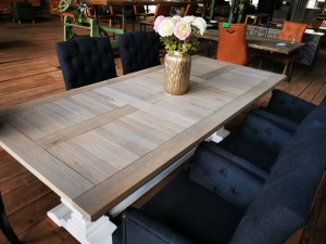 Masa dining Country din lemn masiv de stejar si pin, alege dimensiunea - Img 2