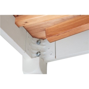 Masa extensibila Artisan 140/240 cm, alb + natur antichizat, lemn masiv tei - Img 7