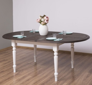 Masa ovala extensibila Vanessa lemn masiv dublu color, 160/200 cm, 180/220 cm, 210/250 cm