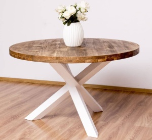 Masa rotunda Provance din lemn masiv dublu color 130 cm