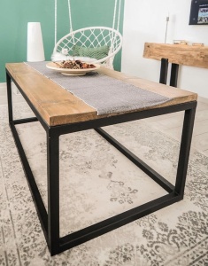 Măsuță de cafea Chania din lemn masiv pin, 100 x 40 x 60 cm - Img 5