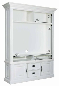 Mobilier Harmony cu spatiu TV, 2 usi si 2 sertare, 166 x 48 x 220 cm - Img 2