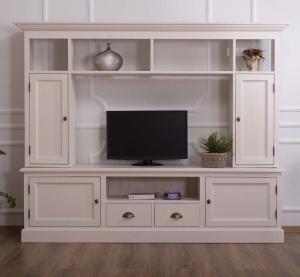 Mobilier TV lemn masiv Provance cu 4 usi si 2 sertare si spatiu TV