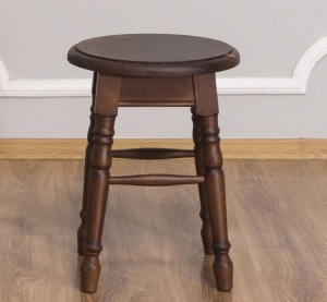 Scaun rotund lemn masiv Provance finisaj maro - Img 2