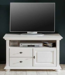 Set mobila living Perla lemn masiv alb unt, 3 piese, config. 07 - Img 4