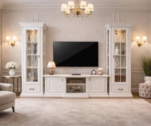 Set mobilier living clasic Imperial Lux model Davidof vopsit alb