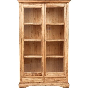 Vitrina Artizan lemn masiv tei natur antichizat, 109 x 36 x 180 cm - Img 5