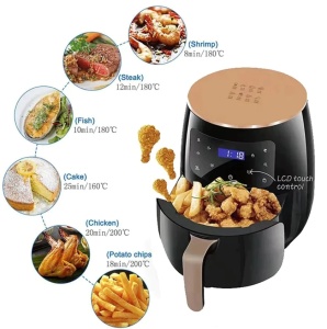 AIR FRYER, FRITEUZA CU AER CALD, CAPACITATE 6L SI AFISAJ DIGITAL, TOUCH CONTROL, PUTERE 2400W - Img 3