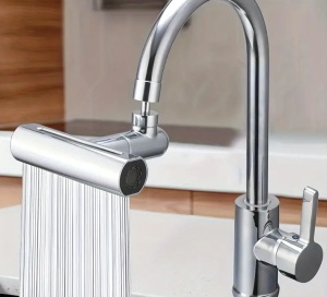 Conector pentru bateria de bucatarie cu cascada 4 in 1, prelungitor pentru chiuveta, pivotare la 360°, 4 moduri de evacuare a apei - Img 2