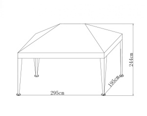 Cort pavilion, gradina, dreptunghiular, cadru otel, 290x190cm, H 244cm - Img 2