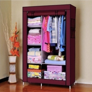 Dulap multifunctional textil cu spatiu pentru umerase si rafturi