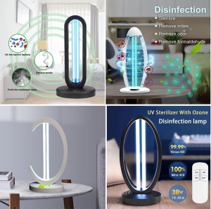 Lampa bactericida UV-C si Ozon, 38W, Telecomanda si Temporizator