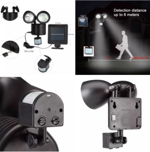 Lampa solara Twin Head cu senzor de miscare - Img 3
