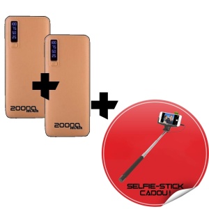 Pachet Baterie externa 1+1 si trepied Selfie Stick CADOU!