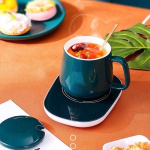 Set Cana din ceramica cu autoincalzire si lingurita, cu pad incalzitor prin inductie - Img 2