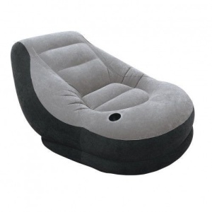 Sezlong gonflabil, suport pentru bauturi si pernuta picioare, 68564, 99x130x76 cm