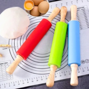 Sucitor din silicon cu manere de lemn, 38cm - Img 2