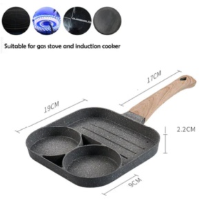 Tigaie multifunctionala antiaderenta, 2 compartimente, grill, material aliaj aluminiu - Img 3