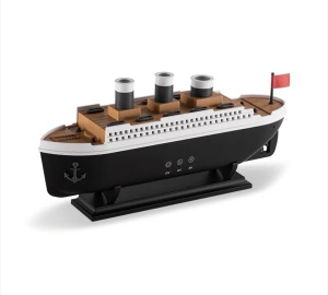 Umidificator de aer si difuzor de aromaterapie, TitanicAroma™, pentru uleiuri esentiale tip Vapor, 6 lumini, capacitate 250 ML, cu ultrasunete, functionare silentioasa, 2 moduri vaporizare, Negru