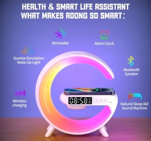 Boxa Mini bluetooth G63 cu Statie incarcare wireless si lampa RGB - Img 3