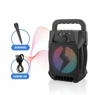 Boxa portabila cu suport telefon si jocuri de lumini, functie bluetooth, redare USB, card, Radio, Aux - Img 2