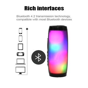 Boxa stereo Bluetooth, portabila, lumina ambientala multicolora - Img 4