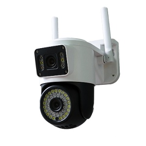 Camera de supraveghere IP 2 EYES VIEW 2 ECRANE in acelasi timp 5.0MPX rotire 360 de grade vedere pe timp de noapte
