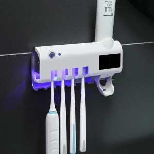 Dozator pasta de dinti si sterilizator UV pentru 4 periute