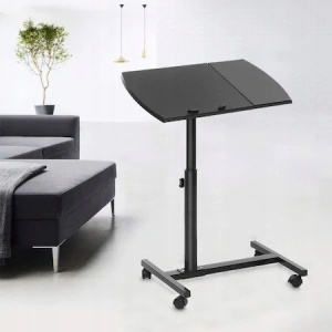 Masuta laptop din metal cu blat laminat, inaltime reglabila
