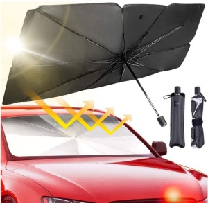 Parasolar umbrela 134cm X 80cm pentru parbrizul masinii - Img 3