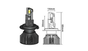 Set 2 becuri LED H4 DK1 180W 6000K Canbus Fara Eroare - Img 2