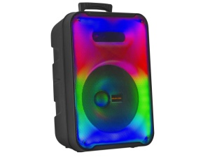 Boxa bluetooth portabila, USB, Radio FM, telecomanda, microfon, joc de lumini RGB