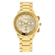 Ceas de dama Geneva Golden White curea de silicon - Img 2