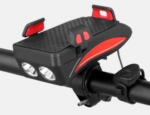 Far bicicleta, cu lanterna, alarma, suport telefon si power bank - Img 2