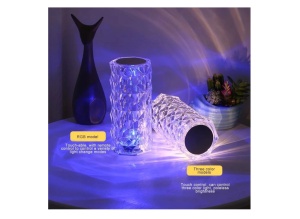 Lampa de masa decorativa cu LED, culoare cristal - Img 2