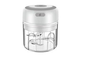 Mini Tocator Electric, Acumulator, Cablu USB, 45w, pentru Usturoi, Legume, Alb, 250 ml