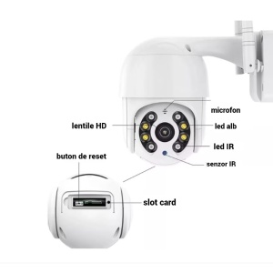 Pachet 1+1 Camera supraveghere WIFI, interior / exterior, Rotativa, Cu Detectare Miscare 360 - Img 3