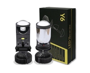 Set 2x Becuri LED H4 Y6 90w 6500k 20000LM cu mini lupa