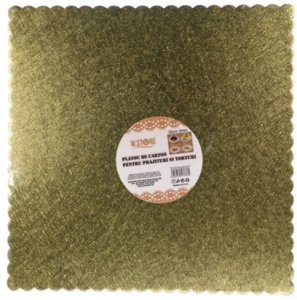 Set 5 platouri pentru tort rotund/patrat din carton, 3mm x 25,30cm - Img 3
