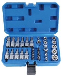 Trusa tubulare si biti 3/8 , 34 piese, Chrome Vanadium