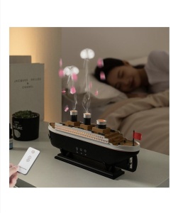 Umidificator de aer si difuzor de aromaterapie, TitanicAroma™, pentru uleiuri esentiale tip Vapor, 6 lumini, capacitate 250 ML, cu ultrasunete, functionare silentioasa, 2 moduri vaporizare, Negru - Img 5