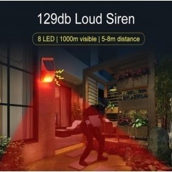 Alarma solara cu lumina de avertizare, senzor de miscare si telecomanda - Img 6
