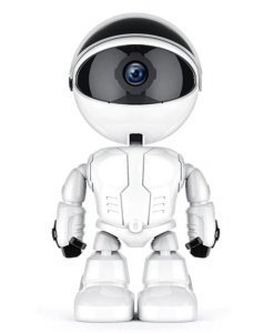 Camera de supraveghere smart Wireless Audio Video, Full HD 1080P, cu functie Baby Monitor, si cu rotire 360 grade, IP, Night Vision, Detectarea miscarilor, Two-Way Audio, model Robot
