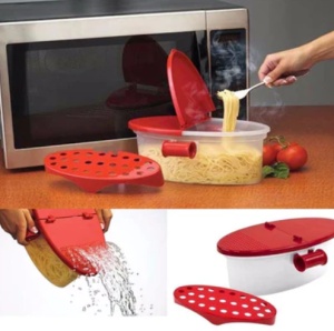 Castron pentru prepararea pastelor la microunde, cu strecuratoare - Img 3