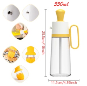 Dispenser pentru sosuri cu perie, din sticla, 550ml - Img 2
