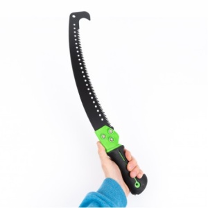 Fierastrau gradina curbat, negru cu carlig si maner verde, 33 cm, MX788